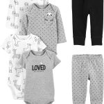 Simple Joys by Carter's Unisex Babies' 6-Piece Bodysuits (Short and Long Sleeve) and Pants Set